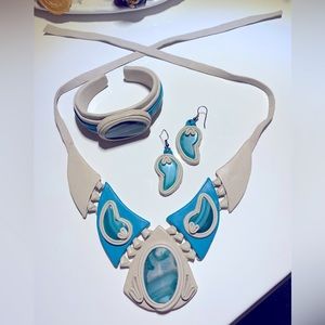 HandMade in Ukraine Real Leather jewelry set